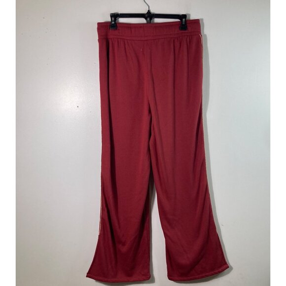 Womens Colsie Lounge Pants Crimson Gold Stripe Side Slit at Hem L Pockets Drawst - Picture 2 of 10